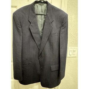 Vintage Christian Dior Monsieur Suit 46L Wool Navy Pinstripe Blazer Pants